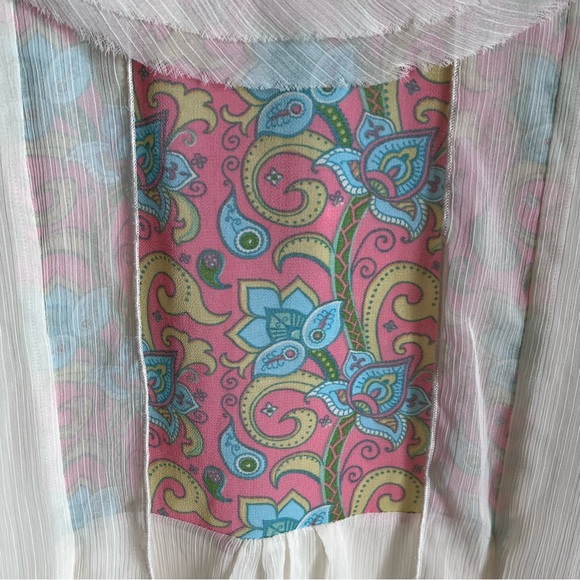 Matilda Jane Palisades Sheer Flowy Cream Sleeveless Tank Top Size XL Boho Artsy - Picture 6 of 9